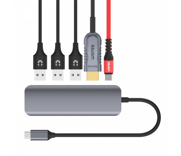 Unitek HUB USB-C - 3x USB 3.1, HDMI, PD 100W - 587879 - zdjęcie 3